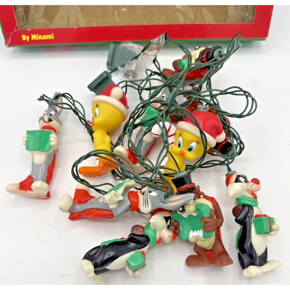 Vintage Minami Looney Tunes Holiday 10 Lights Set, Taz, Bugs, Tweety, Sylvester